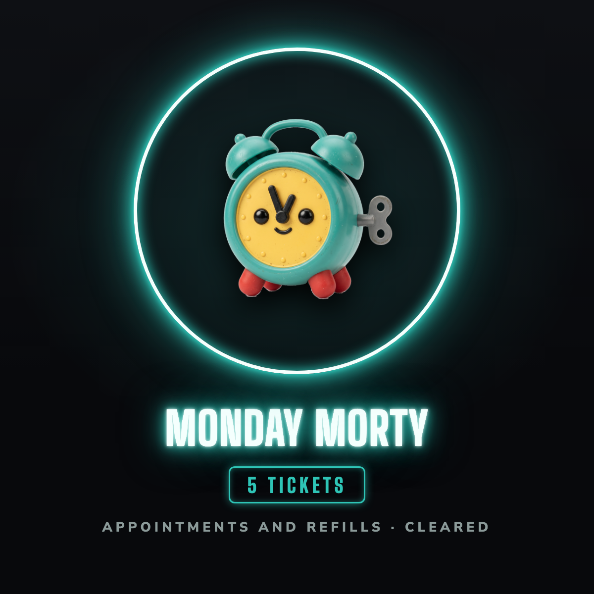Monday Morty prize badge, 5 tickets