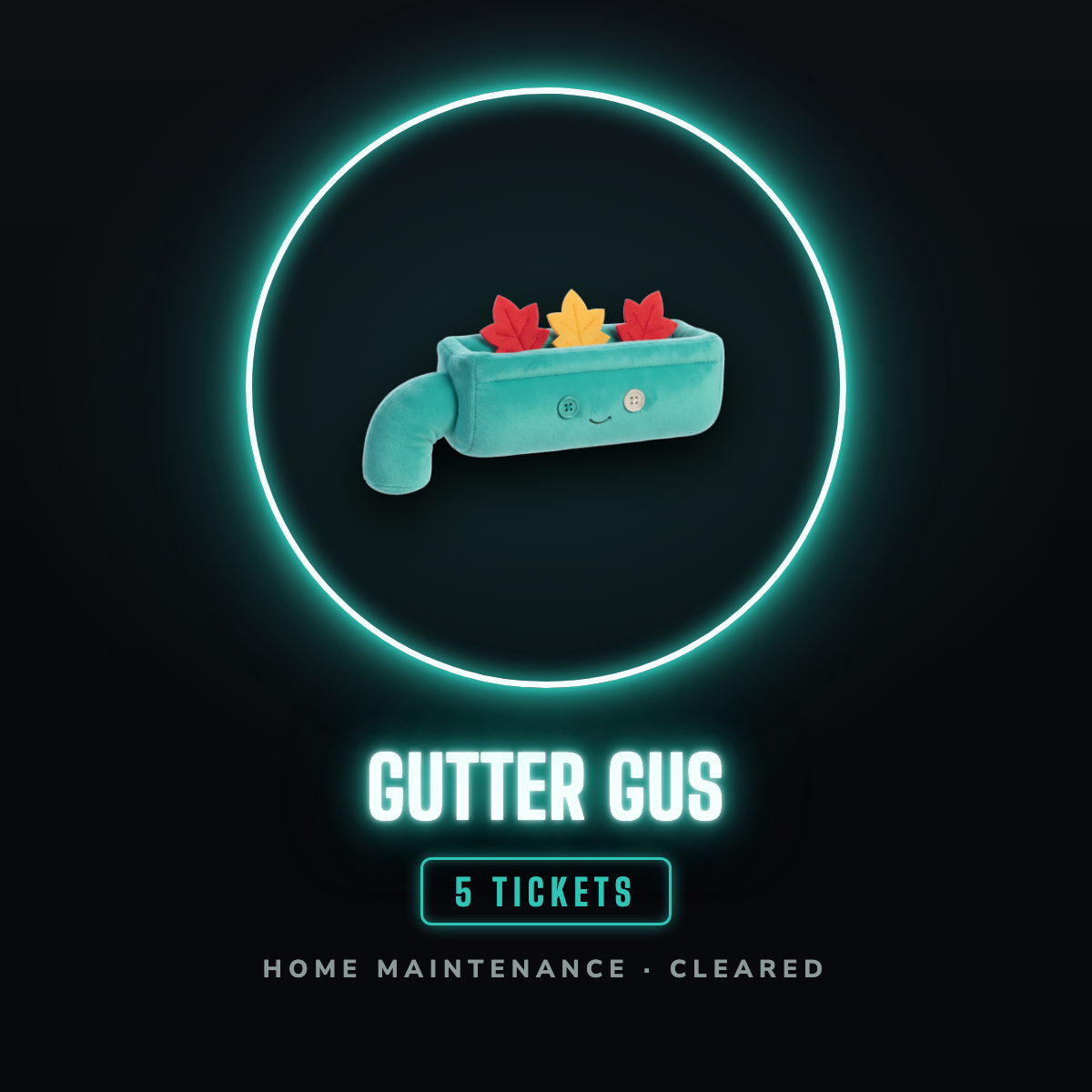 Gutter Gus prize badge, 5 tickets