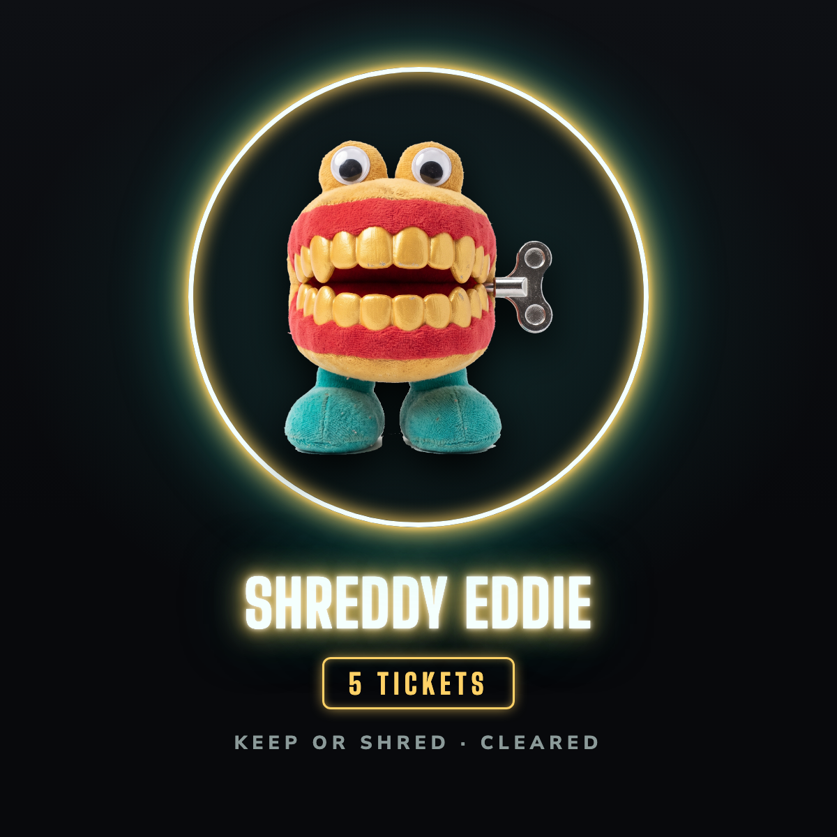 Shreddy Eddie prize badge, 5 tickets